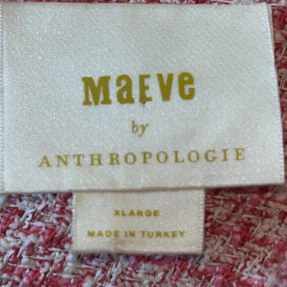 ANTHROPOLOGIE MAEVE RED WHITE & PINK BOUCLE TWEED CHANEL STYLE MINI DRESS - XL - Picture 11 of 15